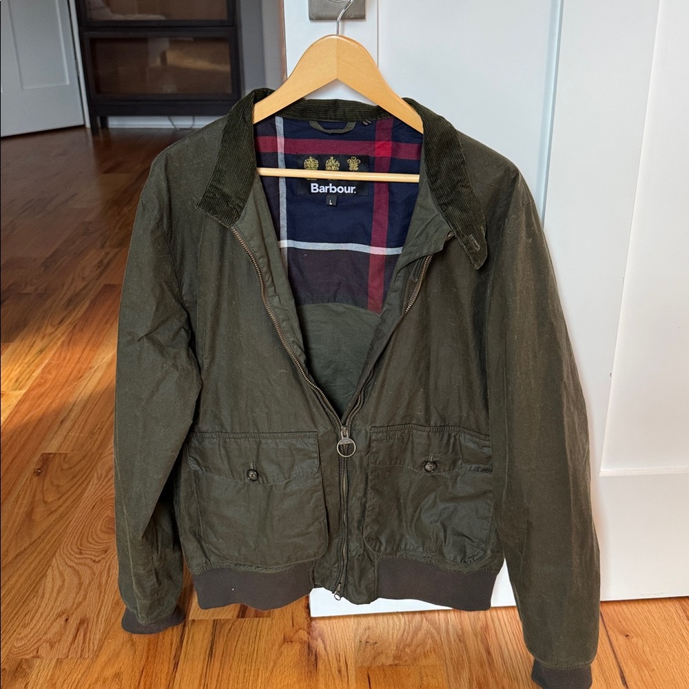 Barbour Hagart waxed cotton jacket size large